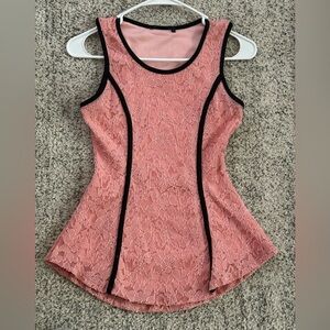 Pink Lace Sleeveless Top